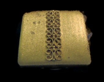 1960s satin gold metalwork AVON compact, inside & mirror flawless