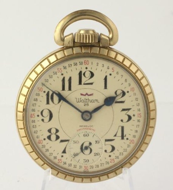 Waltham Vintage Pocket Watch 25 Jewels 10k Gold