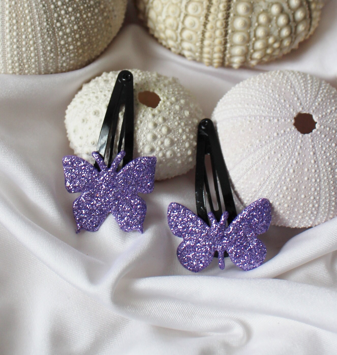 2 Purple Glitter Butterfly Hair Clips Butterfly Hair Clip
