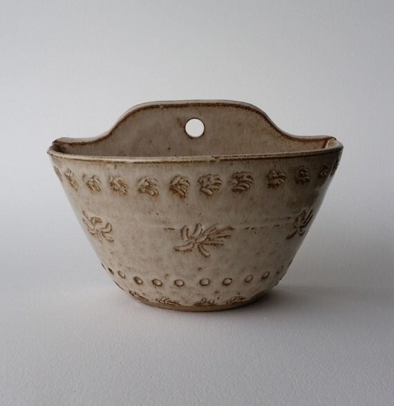 hanging stoneware pottery wall planter pocket vase on hanging stoneware pottery wall planter pocket vase on