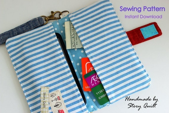 Easy pattern Cell phone wallet PDF Sewing Pattern Gadget