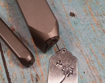 Dandelion and Fluff Beaducation Brand Design Stamp, DIY Metal Stamped Jewlery Tools, Supplies. Alphabet Stamp, Metalworking, Metal Stamp