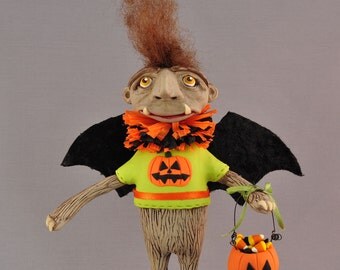 OOAK Halloween Troll Polymer Clay Figurine