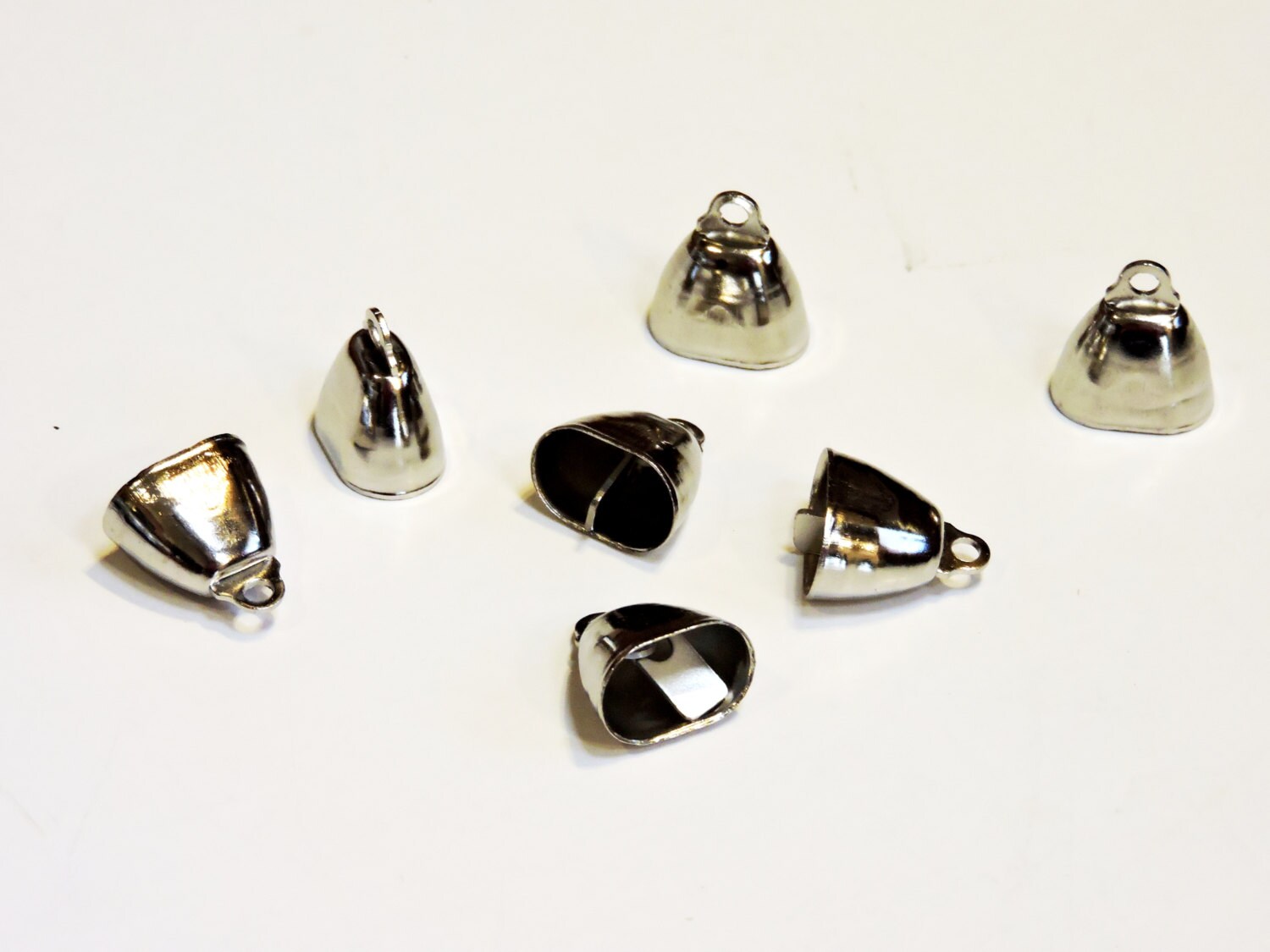 Silver Cow Bells Tiny Metal Craft Supply Cowbells Pendants