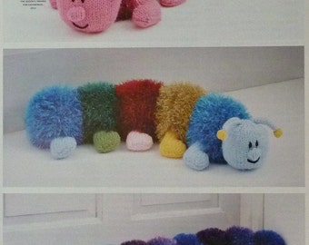 Toy Knitting Pattern K9041 Tinsel Centipedes - Toy, Doorstop and Draught Excluder Knitting Pattern Chunky (Bulky) King Cole