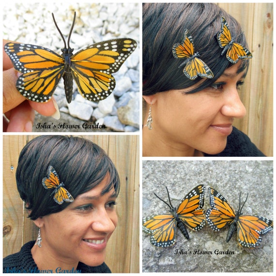 Monarch butterfly hair clip butterfly accessories butterfly