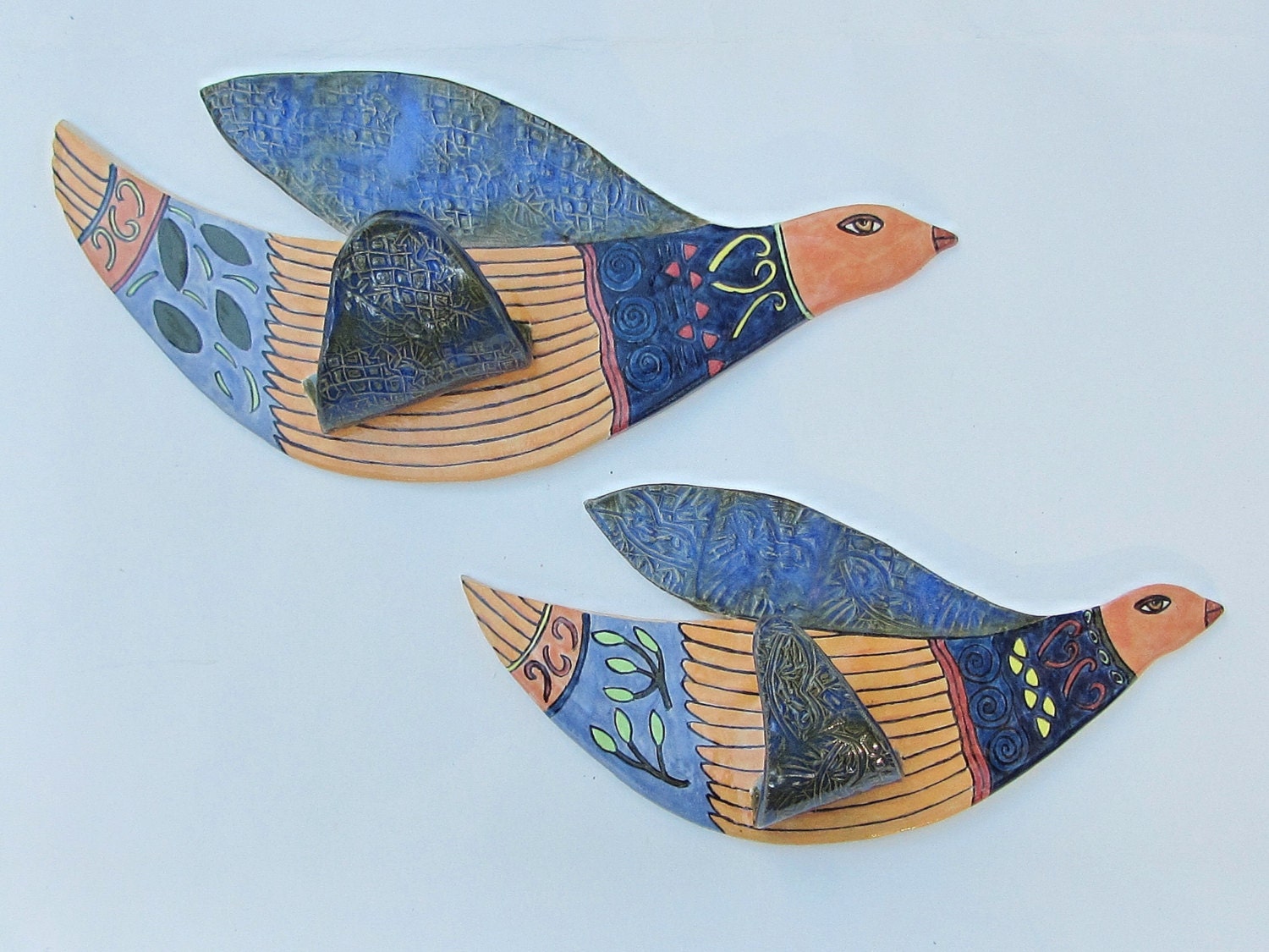 ceramic wall birds set of 2 ceramic bird ceramic arthome