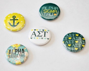 Alpha Sigma Tau 1" Buttons