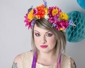 Floral Crown Headband Vine Summer Festival Wedding Bride Statement