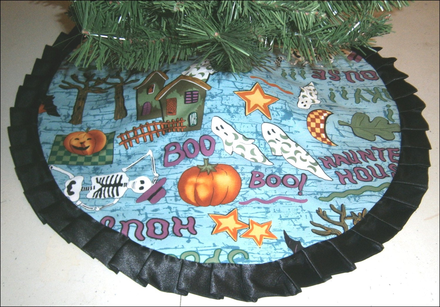 Halloween Tree Skirt
 Pencil Tapered Halloween Tree Skirt 32 Blue with