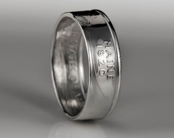 Maine Quarter - Coin Ring - SILVER (.900)