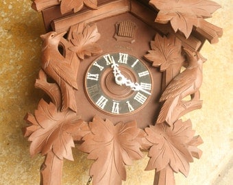 Spring Sale - Vintage German Black Forest Cuckoo Clock, Working Condition, 8 Day Clock, Henry Coeler