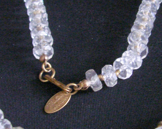 1960s Miriam Haskell Lucite & Rhinestone Necklace / Designer Signed / Wedding Bridal / Vintage Jewelry / Jewellery