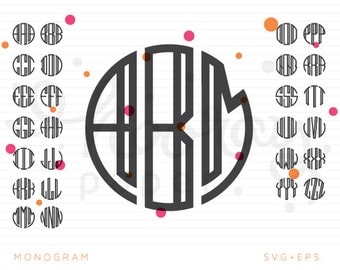 Monogram Font SVG + DXF Cutting Files + EPS for ClipArt, Alphabet