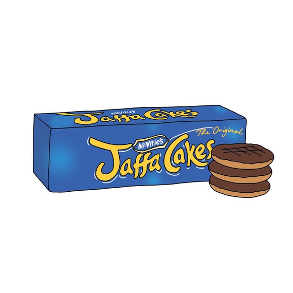 Jaffa Cakes Square Hand Drawn Illustration Print kitchen