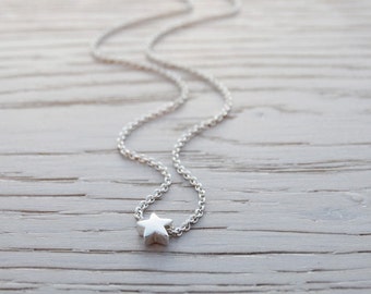 Tiny Silver Star Necklace - Sterling Silver