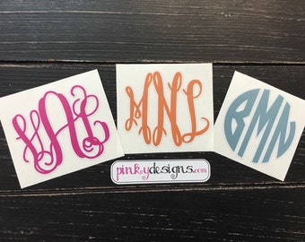 Monogram Decal - Monogram Sticker - Car Decal - Laptop Sticker - Phone Sticker - Personalized Monogram - Choose your size
