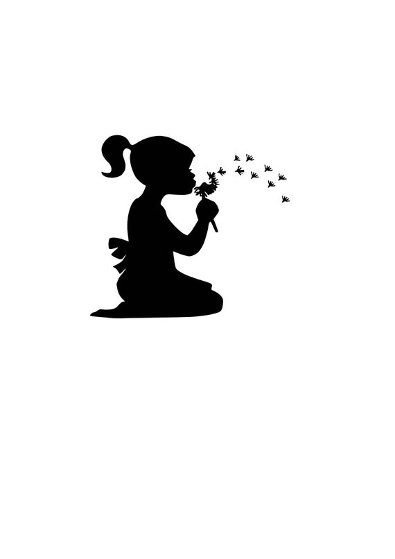 Download Make a Wish-Girl and Dandelion-SVG-Cut file-Cricut-Silhouette