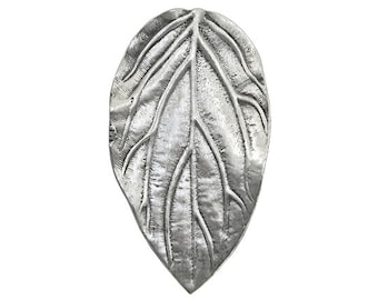 2 Elven Leaf 1 and 7/16 inch ( 36 mm ) Pewter Metal Buttons