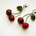 Cherry Earrings Red, cherry jewelry, bright fashion jewelry, handmade, pin-up red jewelry, cherries