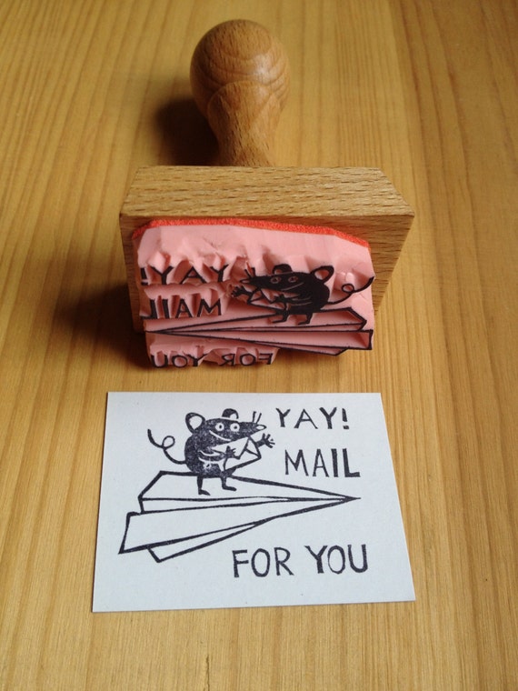mouse stamp "Yay! Mail for you!"