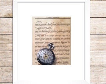 Sherlock Holmes book page art PRINT