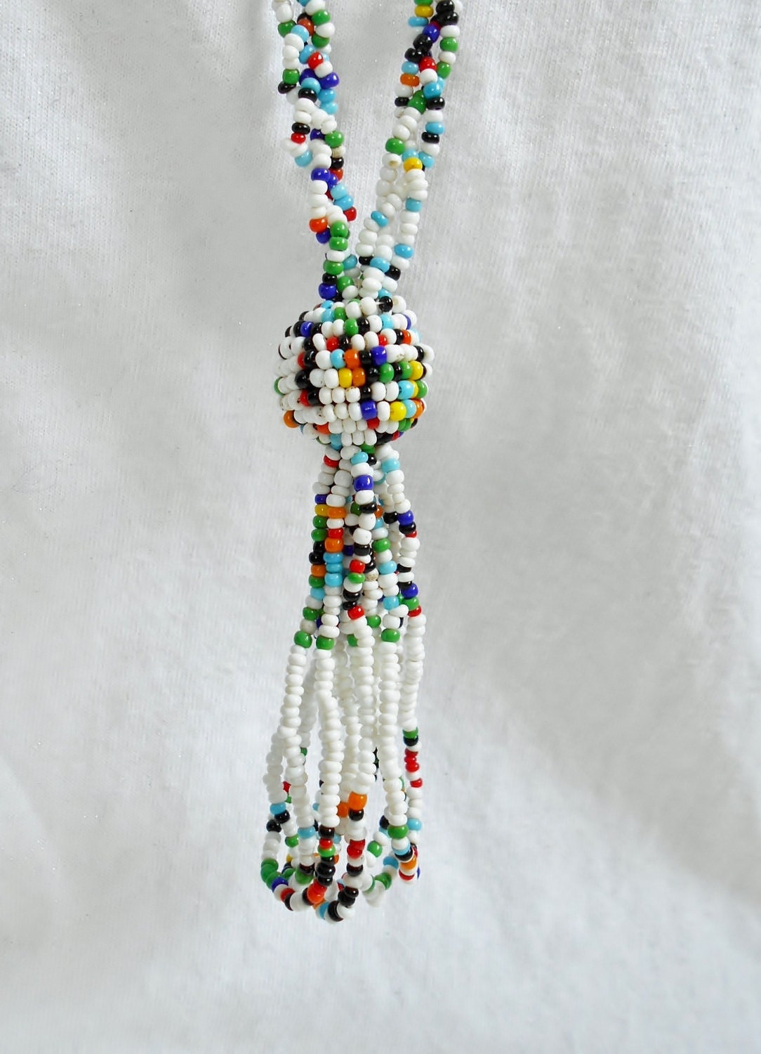Seed Bead Tassel Necklace Southwestern by PrettyShinyThings4U