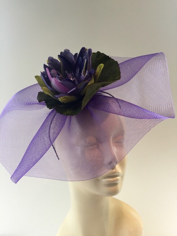 Purple Fascinator Waterlily Headband Flower Fascinator