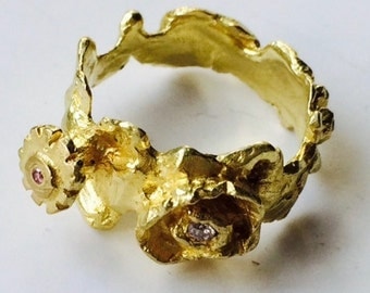 Gold 18 Karat Diamant-Ring Garland