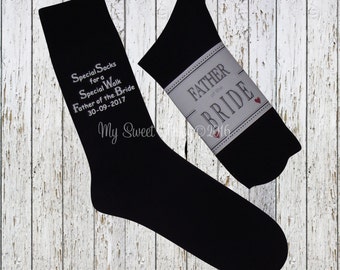 Father of the Bride Groom Socks Special Socks for a Special Walk NAVY UK Shoe Size 6-8.5, 9-12