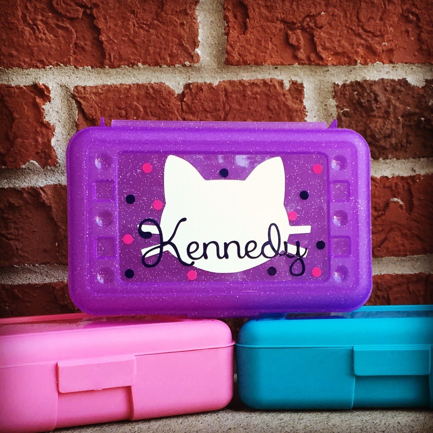 Personalized Pencil Box Cat Kitten Personalized Crayon Box