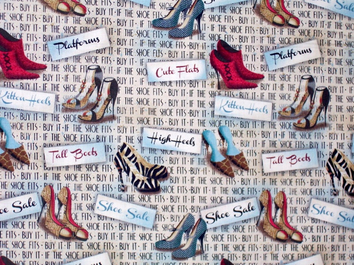 Sassy Shoes Fabric by SPX Fabrics sold by the yard