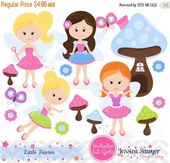 80% OFF - INSTANT DOWNLOAD, colorful fairy clipart, fairies clip art, for commercial use, personal use, cards, scrapbooking, invites Il_570xn