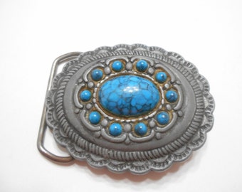 Vintage Faux Turquoise Buckle--Southwestern Style