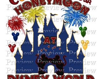 Printable Disney Honeymoon Shirt Transfer - DIY Disney Honeymoon Shirts - Personalized Disney Honeymoon Shirt - DIY Disney Shirt