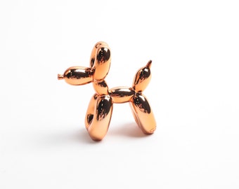 The MINI Balloon Dog - Metallic Orange Desktop Balloon Dog Figurine- Kids Room Decor Animal Statue -Faux Taxidermy Circus Balloon Animals