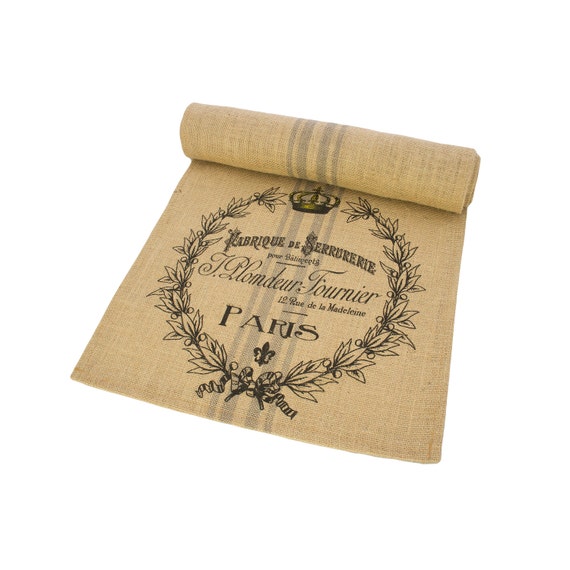 Paris Table Runner Burlap Runner French Table Linens