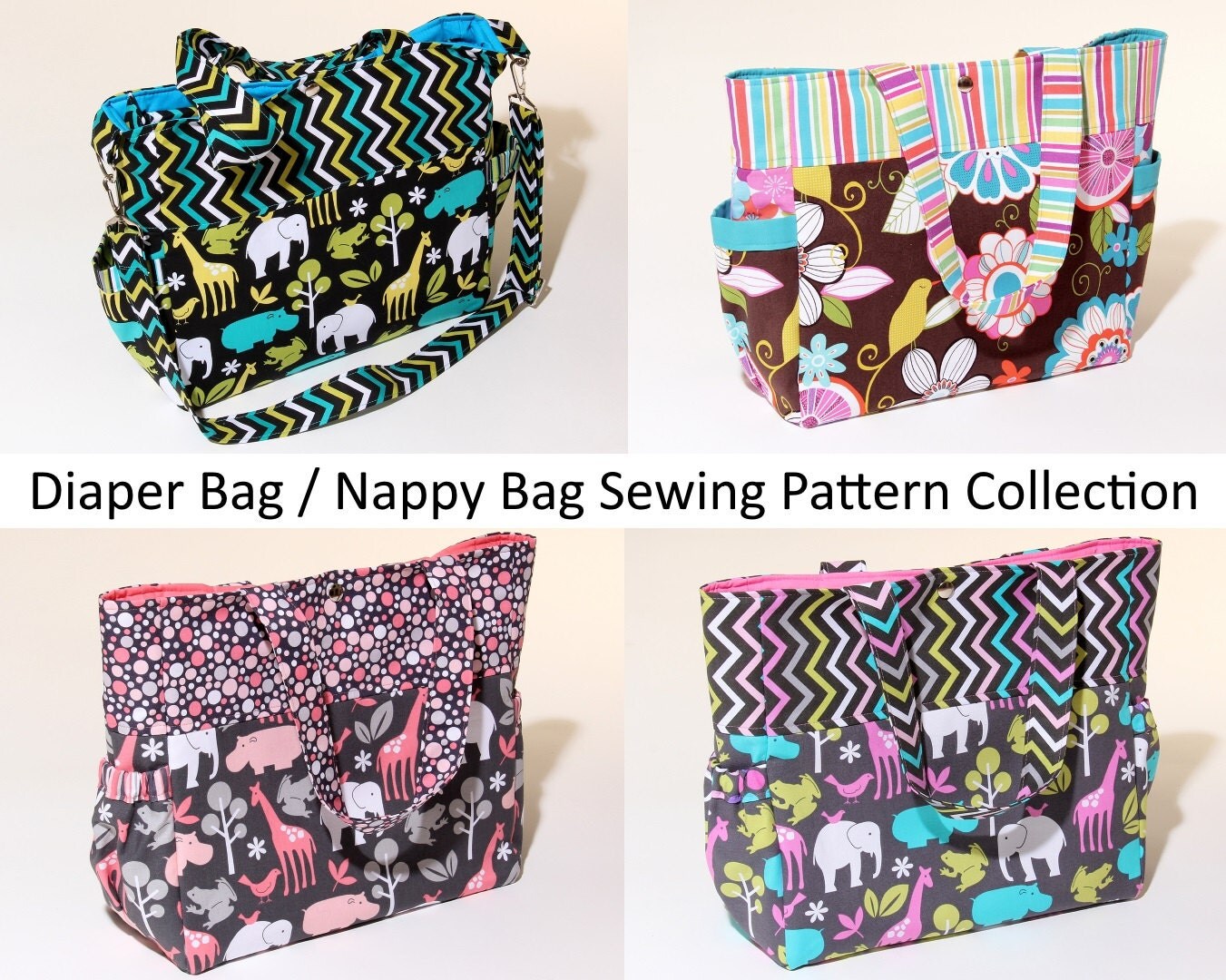 Diaper Bags / Nappy Bags Downloadable Sewing Pattern