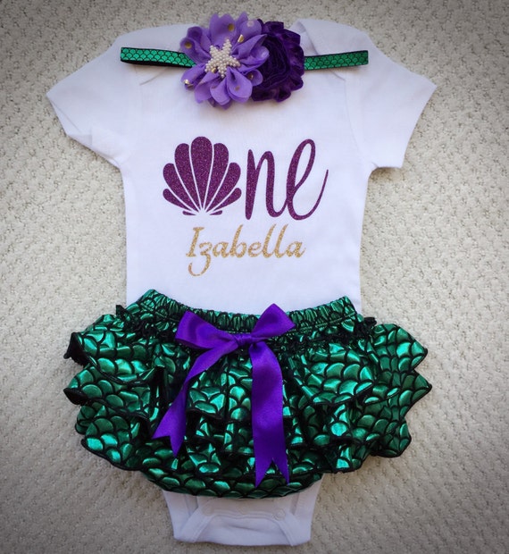 birthday theme 1st mermaid scale outfit/Fish Mermaid BabyTrendzz by bloomers/Little