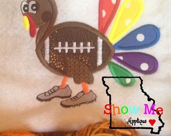 Turkey Football Applique Machine Embroidery Design