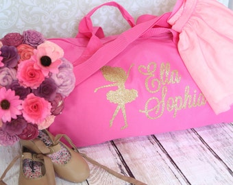 Personalized Ballet Bag - Custom Dance Bag in hot pink Perfect for you little dancer or ballerina look great at dance competions
