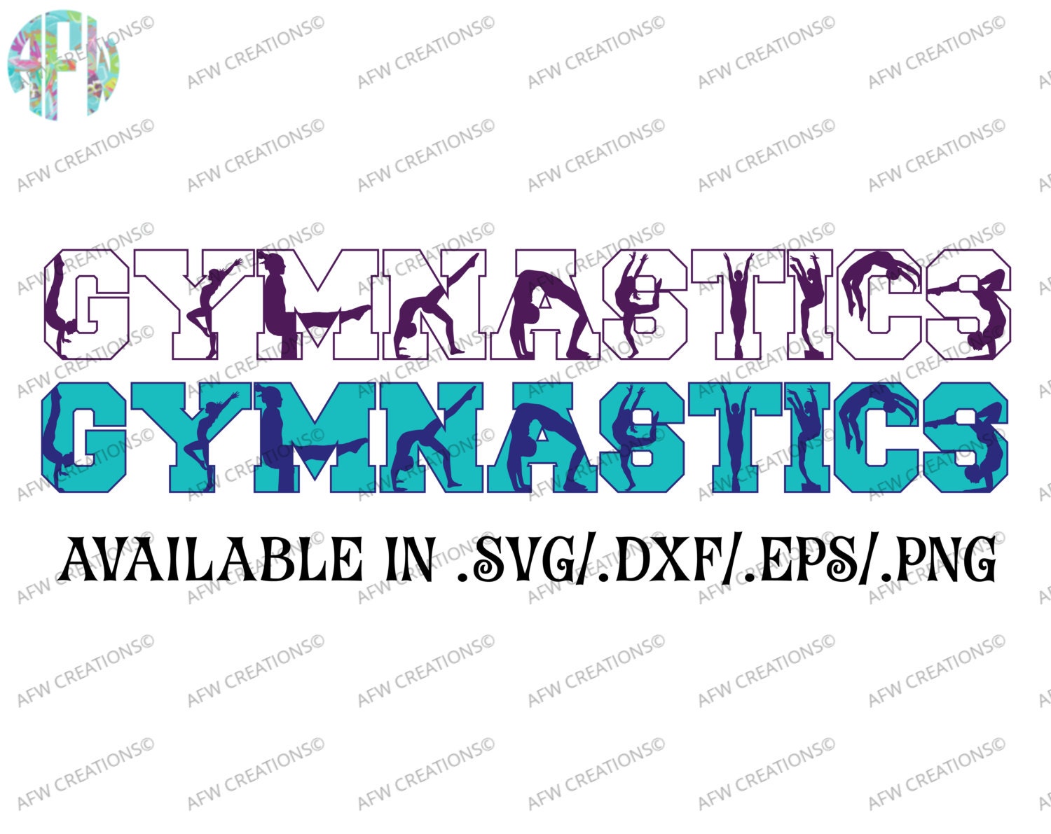 Download Digital Cut File, Gymnastics Silhouettes, SVG, DXF, EPS ...