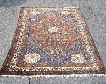 Persian Rug - 1950s Hand-Knotted Abadeh Rug (3263)