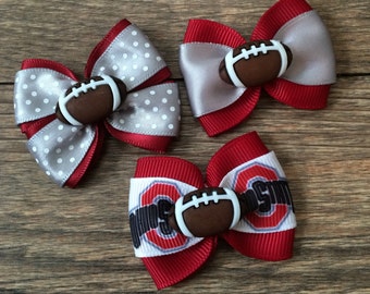 Ohio State Dog or Infant Football Bow-OSU Buckeyes Football Bow-Buckeyes Football Dog Bow-Small OSU Football Bow-Buckeyes Baby-Buckeyes Dog