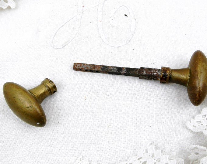 Antique French Brass Pair Door Knobs Handle / French Decor / Cottage Country Chic / Home Diy / Chateau Chic / Vintage French / French Home Antique French Brass Pair Door Knobs Handle / French Decor / Cottage Country Chic / Home Diy / Chateau Chic / Vintage French / French Home