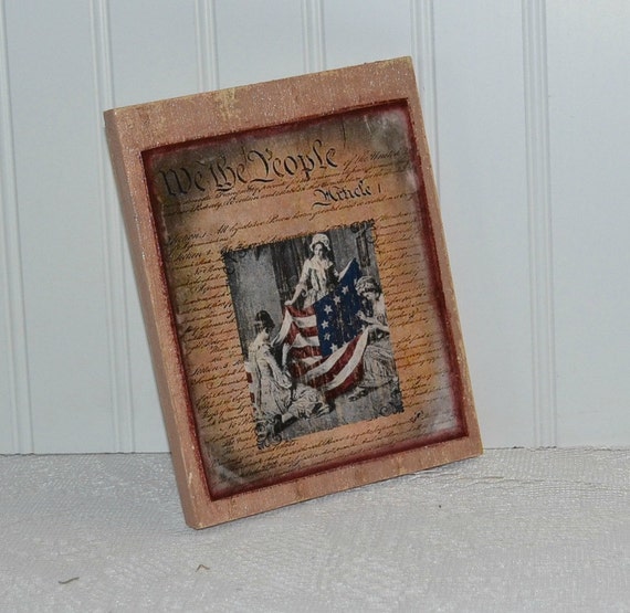 Memorial day 4th July decor  Americana  sign america,  american We the People sign