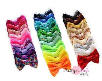 Large 4" Sequin Bows NEW- You Choose Quantity and Colors - DIY Bow Supply..Sequin Bow ...Large Bows...Bows...Wholesale...Big Bow..Sequin Bow