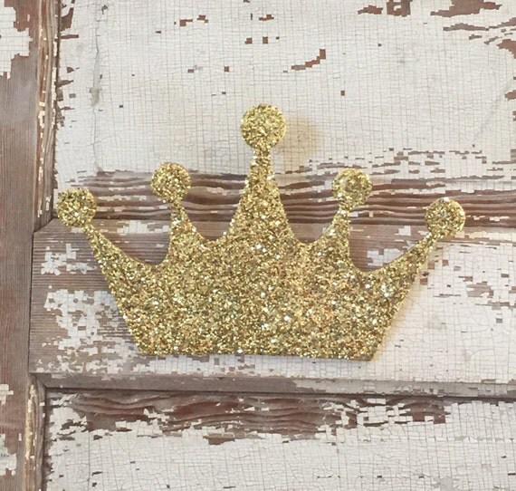 Gold Glitter Princess Crown Decor Wall Decoration Girls