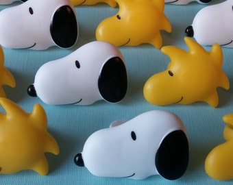 24 SNOOPY and WOODSTOCK The Peanuts Movie cupcake rings picks or cake toppers birthday party treat bag favors Charlie Brown Charles Schulz