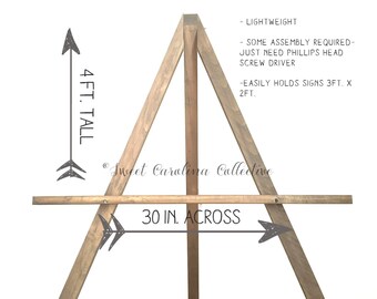 Rustic Wedding Easel | Wood Wedding Easel | Wooden Wedding Easel | Easel | Chalkboard Easel | Rustic Wedding Sign Easel - WS-197